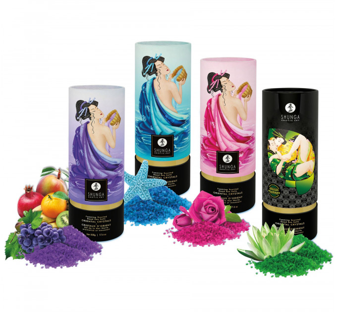 Пінлива сіль для ванни Shunga Dead Sea salt Oriental Crystals — Rose Petal (500 г), Мертвого моря