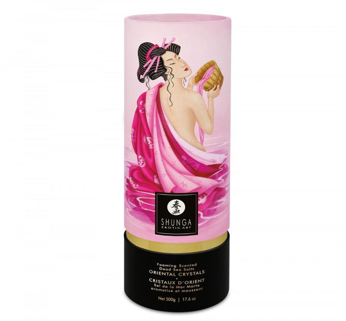 Пінлива сіль для ванни Shunga Dead Sea salt Oriental Crystals — Rose Petal (500 г), Мертвого моря