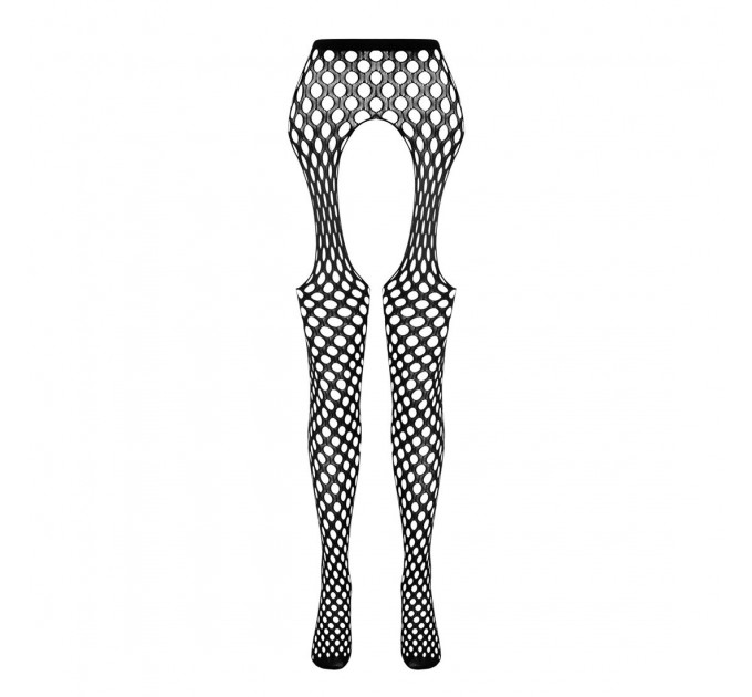 Еротичні колготки-бодістокінг Passion ECO S003 red, з доступом, імітація підв’язок