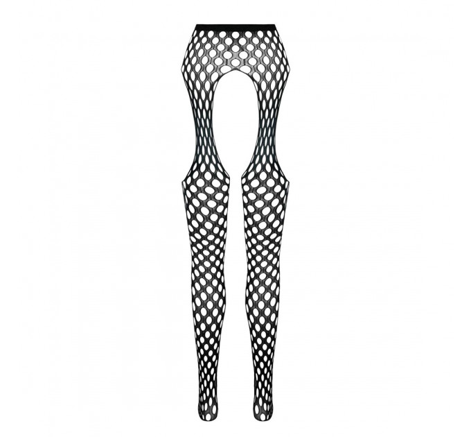 Еротичні колготки-бодістокінг Passion ECO S003 red, з доступом, імітація підв’язок