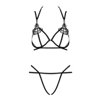 Еротичний комплект зі стреп Obsessive Badossa 2-pcs set S/M, чорний, з доступом — Переглянути зображення 7