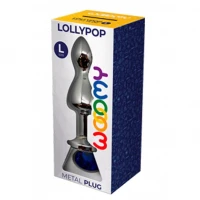 Металева анальна пробка Wooomy Lollypop Double Ball Metal Plug Blue L діаметр 3,5 см, довжина 10,5см — Просмотреть изображение 3