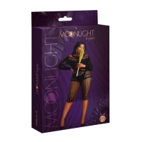 Сукня-бодістокінг Moonlight Plus Model 03 XL-XXXL Black, міді, довгий рукав — Переглянути зображення 8