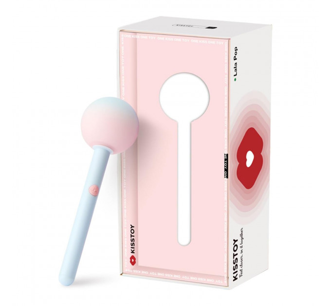 Вибратор-конфетка на палочке KISSTOY Lala Pop, 2 мотора, маска на глаза в комплекте