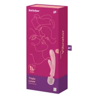 Вібратор-кролик з вібромасажером Satisfyer Triple Lover Pink, 3 мотори — Просмотреть изображение 6