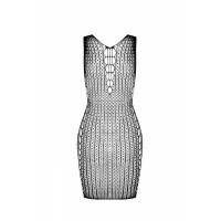 Мини-платье с вертикальным узором Passion BS097 One Size, black, плетение по бокам Мини-платье с вертикальным узором Passion BS097 One Size, black, плетение по бокам