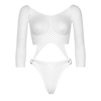 Эротическое боди Leg Avenue Top bodysuit with thong back White