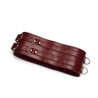Шкіряний пояс для бондажу Liebe Seele Wine Red Waist Cuff, M Size — Переглянути зображення 2