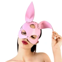 Шкіряна маска Зайчика Art of Sex - Bunny mask, колір Рожевий — Просмотреть изображение 1