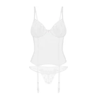 Корсет Obsessive Alissium corset&amp;thong, M/L гнучкі кісточки, відкрита спина, стрінги в комплекті — Просмотреть изображение 6