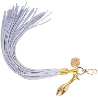 Анальна пробка з флогером LOCKINK SEVANDA White Pony-Tail Anal Rose-shape Plug — Переглянути зображення 2