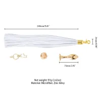 Анальна пробка з флогером LOCKINK SEVANDA White Pony-Tail Anal Rose-shape Plug — Переглянути зображення 6