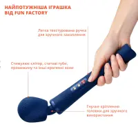 Вібромасажер Fun Factory VIM Vibrating Wand midnight blue, суперпотужний та легкий, до 6 годин роботи — Переглянути зображення 4