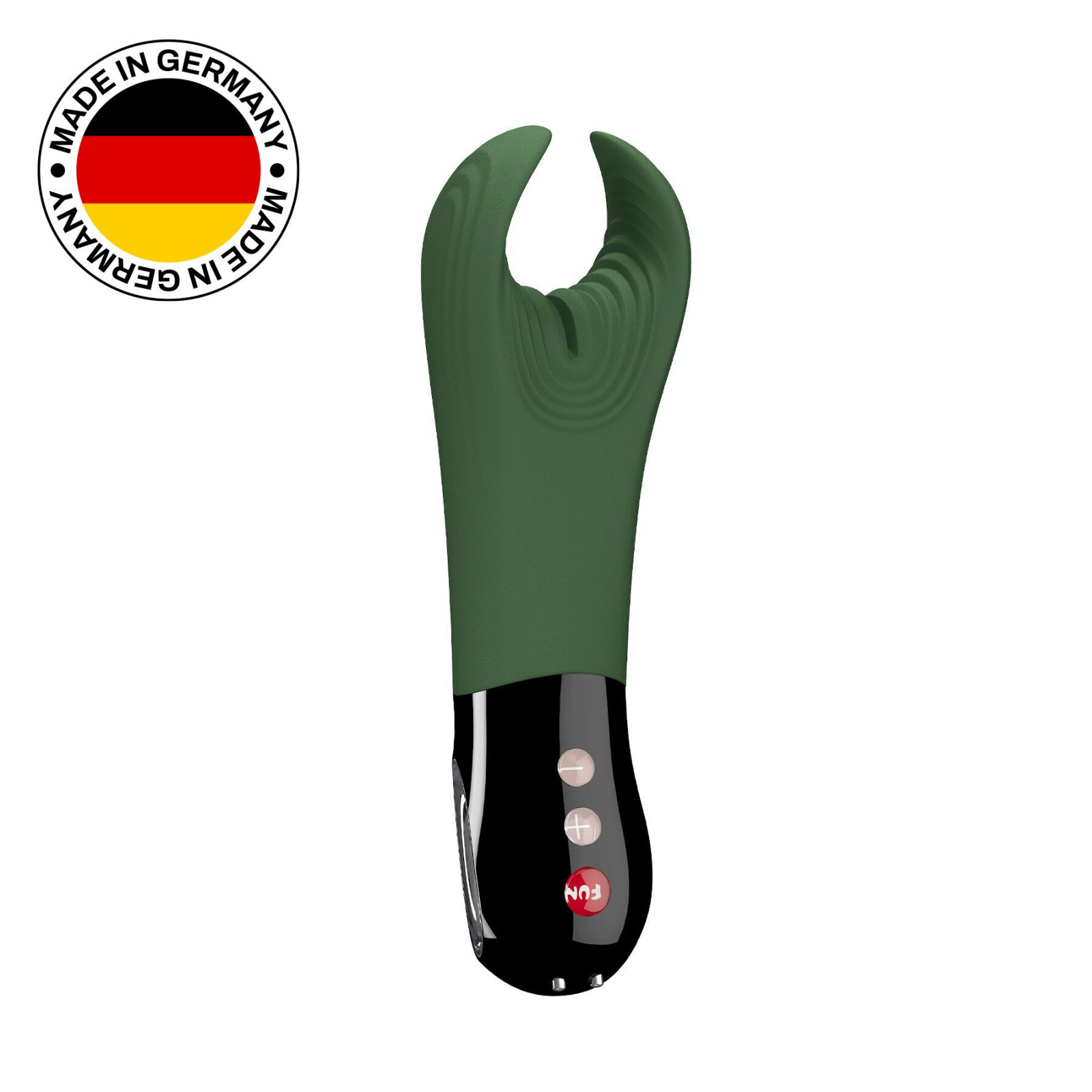 Вибратор для пениса Fun Factory MANTA moss green/black, подходит для парных игр