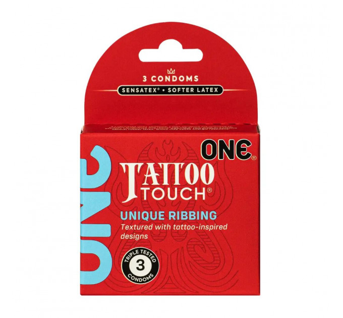 Презервативи ONE Tattoo Touch 3 шт, картонна коробка