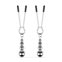 Затискачі для сосків Bedroom Fantasies: Nipple Clamps with Beaded Chain - Silver