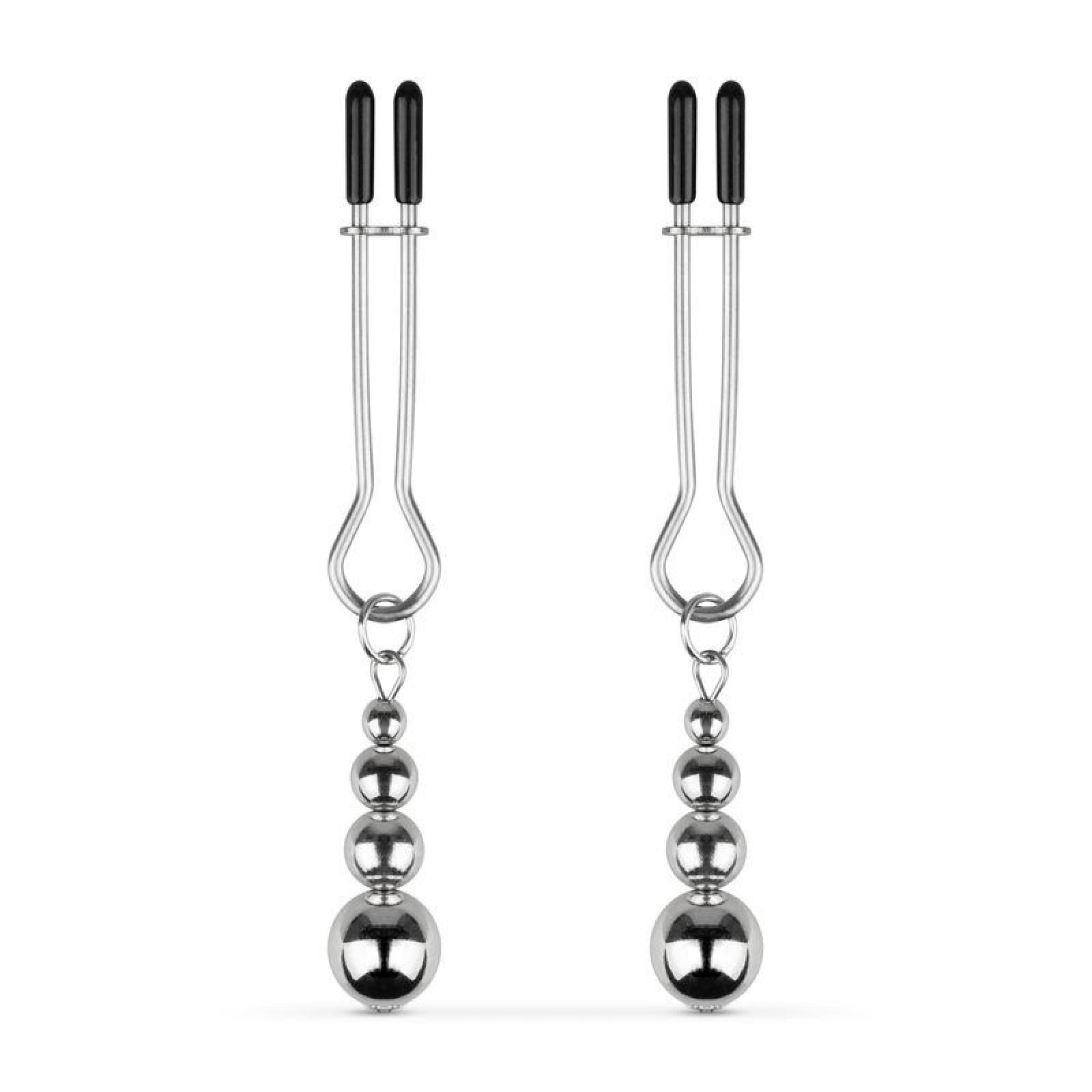 Затискачі для сосків Bedroom Fantasies: Nipple Clamps with Beaded Chain - Silver