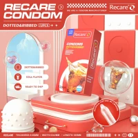 Презервативи Recare Cola Dotted&amp;Ribbed Condoms 12 шт, з пухирцями та ребрами, аромат: Кола — Переглянути зображення 5