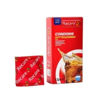 Презервативи Recare Cola Dotted&amp;Ribbed Condoms 12 шт, з пухирцями та ребрами, аромат: Кола — Переглянути зображення 1
