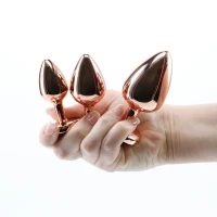 Набір анальних пробок NS Novelties Rear Assets - Trainer Kit - Rose Gold - Pink Heart — Переглянути зображення 2