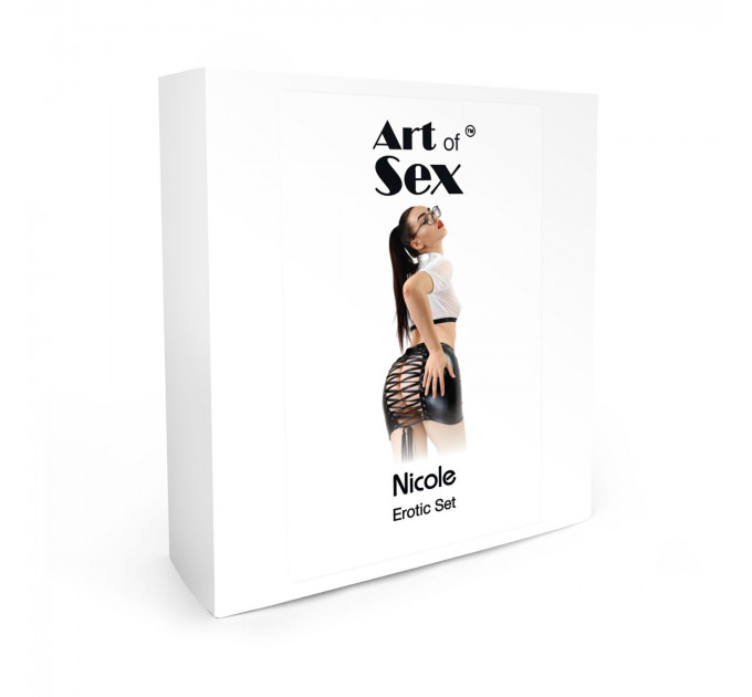 Еротичний костюм секретарки Art of Sex - Nicole, розмір L-2XL, спідниця, топ, окуляри