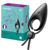 Ерекційне віброкільце-ласо з регулюванням розміру Satisfyer Sniper Black — Переглянути зображення 3