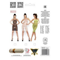 Бодістокінг Passion BS033 white, сукня-сітка на бретелях, прозора — Переглянути зображення 5