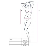 Бодістокінг Passion BS033 white, сукня-сітка на бретелях, прозора — Переглянути зображення 4