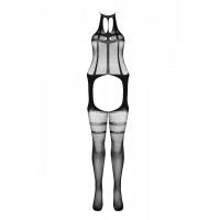 Сетчатый черный бодистокинг с коротким топом и подвязками Casmir CA008 Сетчатый черный бодистокинг с коротким топом и подвязками Casmir CA008