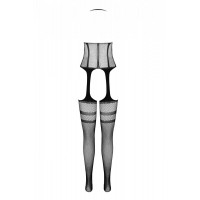 Сетчатый черный бодистокинг с коротким топом и подвязками Casmir CA008 Сетчатый черный бодистокинг с коротким топом и подвязками Casmir CA008