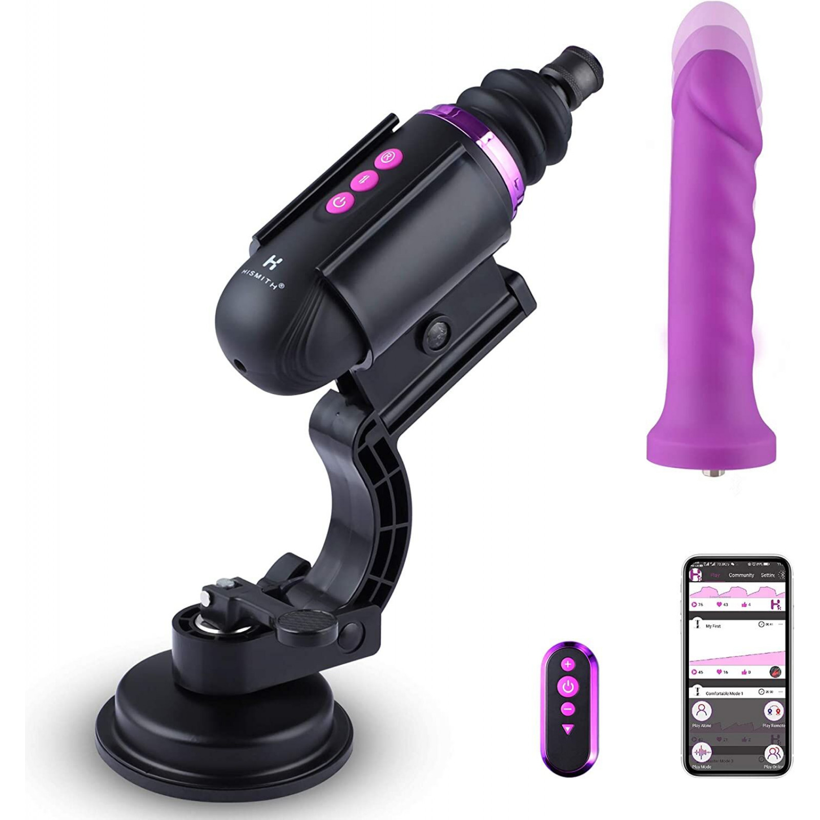 Мини секс-машина Hismith Mini Capsule Sex-Machine with Strong Suction Cup, мощная, перезаряжаемая