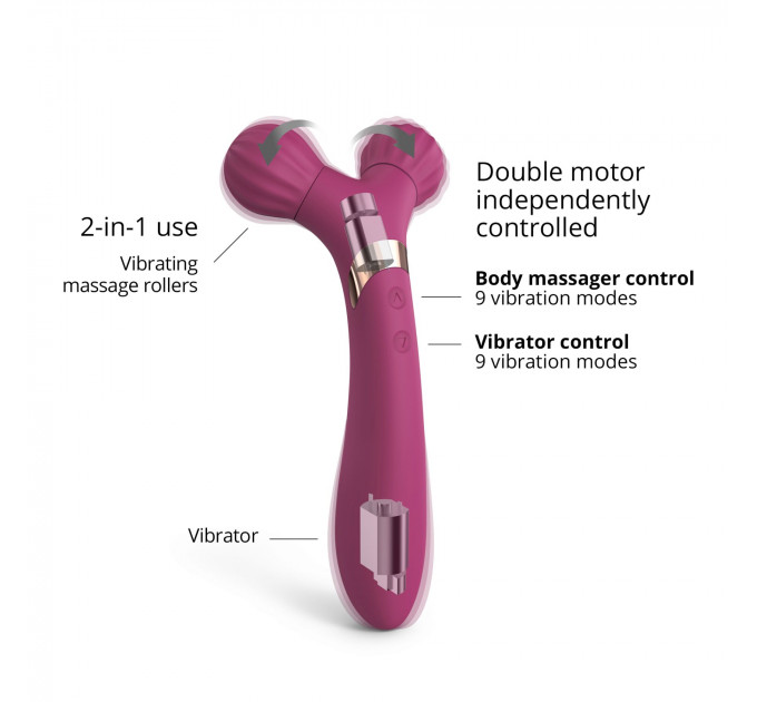 Вібратор-масажер для пар 2 в 1 Love To Love FIREBALL - PLUM STAR