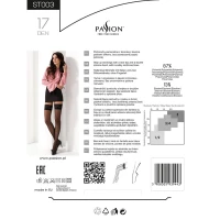 Панчохи Passion ST003 3/4 beige, класичні, на ажурній силіконовій резинці — Переглянути зображення 5