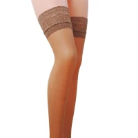 Панчохи Passion ST003 3/4 beige, класичні, на ажурній силіконовій резинці — Переглянути зображення 1