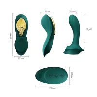 Смарт-вібратор у трусики Zalo - AYA Turquoise Green, насадка та пульт ДК — Переглянути зображення 3