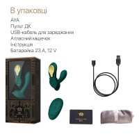 Смарт-вібратор у трусики Zalo - AYA Turquoise Green, насадка та пульт ДК — Просмотреть изображение 7