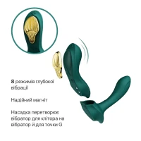 Смарт-вібратор у трусики Zalo - AYA Turquoise Green, насадка та пульт ДК — Переглянути зображення 4
