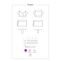 Эротический костюм секретарши Obsessive Secretary suit 5pcs black S/M, черно-белый, топ, юбка, стрин — Просмотреть изображение 7