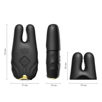 Смарт-вібратор для грудей Zalo - Nave Obsidian Black, пульт ДК, робота через додаток — Переглянути зображення 3