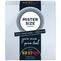 Набор презервативов Mister Size - pure feel - 53–57–60 (3 condoms), 3 размера, толщина 0,05 мм