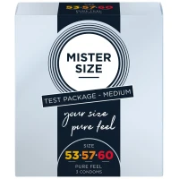 Набір презервативів Mister Size - pure feel - 53–57–60 (3 condoms), 3 розміри, товщина 0,05 мм — Просмотреть изображение 3