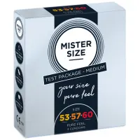 Набір презервативів Mister Size - pure feel - 53–57–60 (3 condoms), 3 розміри, товщина 0,05 мм — Просмотреть изображение 1