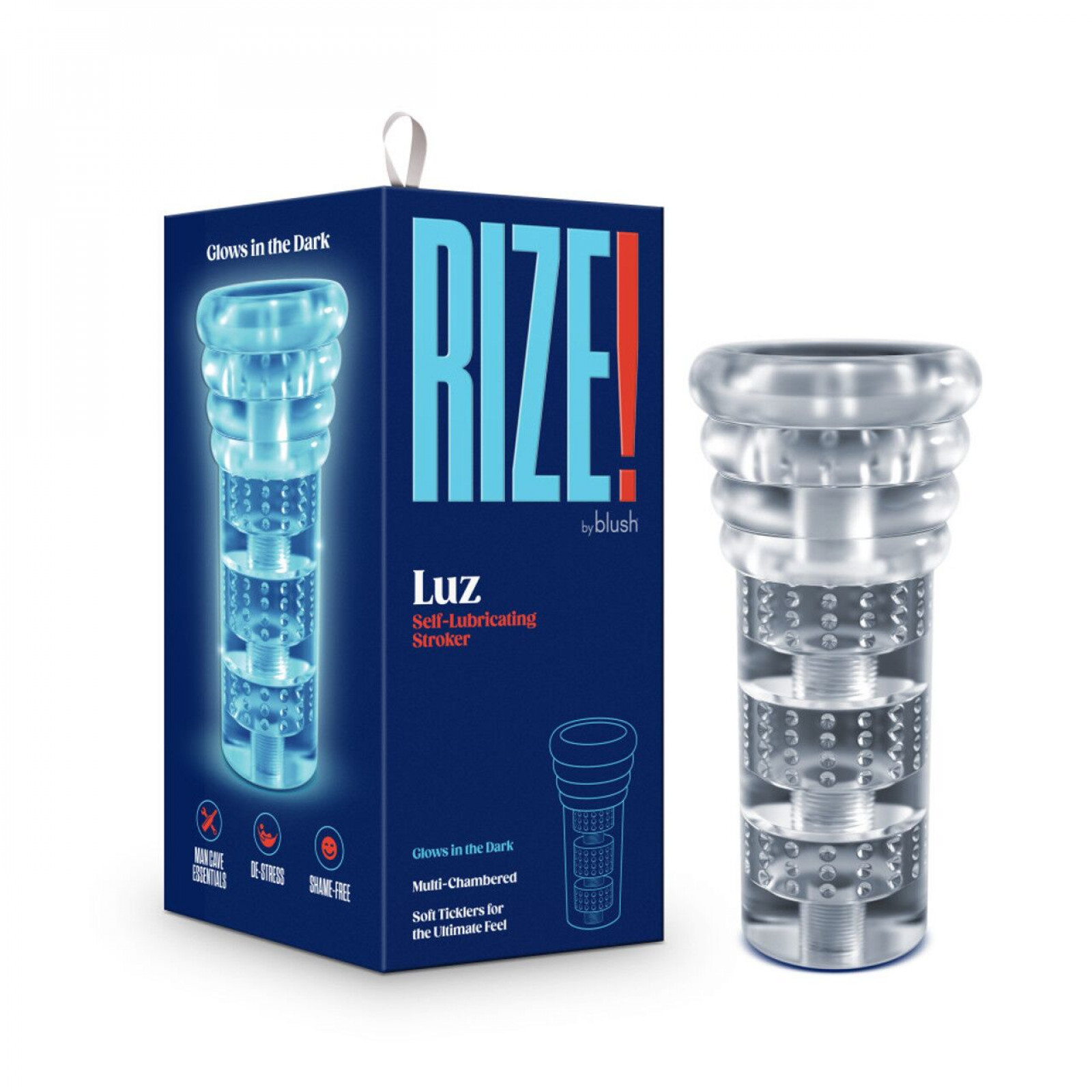 Мастурбатор Blush Rize – Luz Glow in the Dark Masturbator – Clear, всасывание, светится в темноте
