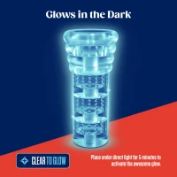 Мастурбатор Blush Rize – Luz Glow in the Dark Masturbator – Clear, всмоктування, світиться в темряві — Переглянути зображення 6