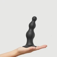 Насадка для страпона Strap-On-Me Dildo Plug Beads Black L — Переглянути зображення 2