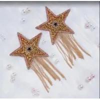 Пестис-зірки з бахромою JSY Nipple Sticker RT236112 Gold, стікери — Переглянути зображення 1