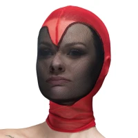 Маска серце сітка із повністю закритим обличчям Feral Feelings - Hearts Mask Red/Black — Переглянути зображення 1
