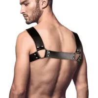 Чоловіча портупея на груди з натуральної шкіри Feral Feelings - Bulldog Harness Black — Переглянути зображення 2