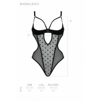 Еротичне боді Passion MARINA BODY, S/M, black, з відкритими чашками — Переглянути зображення 5