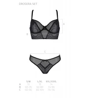 Комплект Passion DROSERA SET black S/M, сітка+мереживо, бюстьє та трусики танга — Переглянути зображення 5